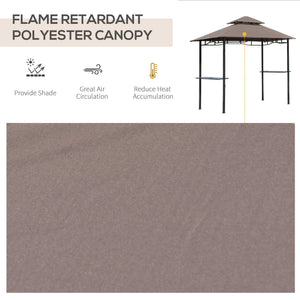 Barbecue gazebo with two-tiered canopy, cafe