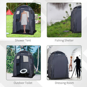 Shower Tent 60" x 60" x 82" Extra Large, Portable Privacy Camping Shelter with Windows and Ground Sheet, Dark Blue