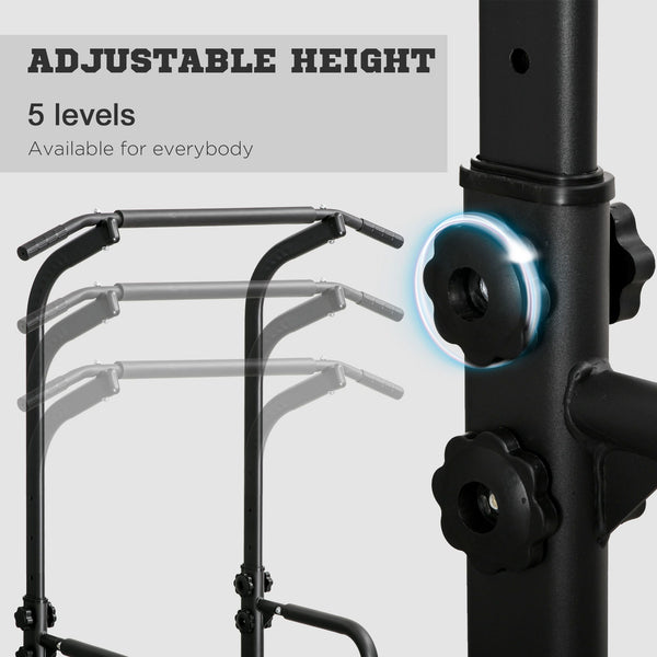 Dip Station with Pull-Up Bar, Black