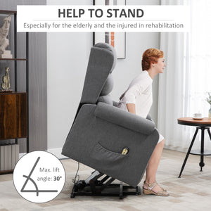 Lift chair for the elderly with footrest, gray