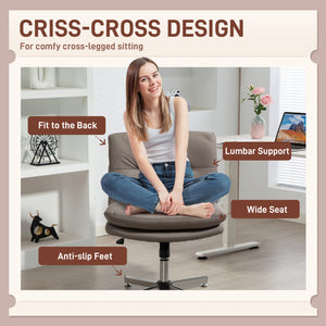 Office chair without armrests, grey