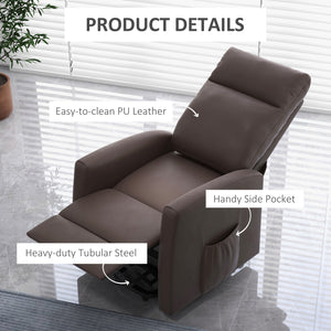 Electric Lift Recliner Chair with Remote Control and Side Pocket, Brown