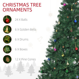 7ft Green Artificial Christmas Tree with Decorations