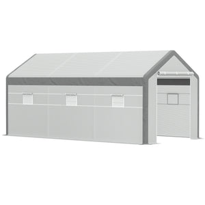 Garden greenhouse, wind resistance level 5, roll-up doors, white