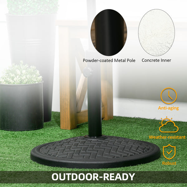 Round concrete parasol stand, black