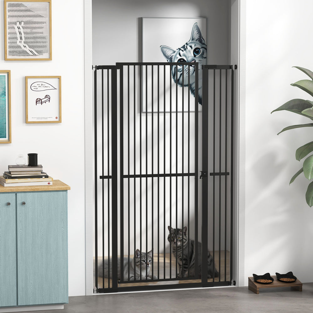 Extra-tall pet gate, black