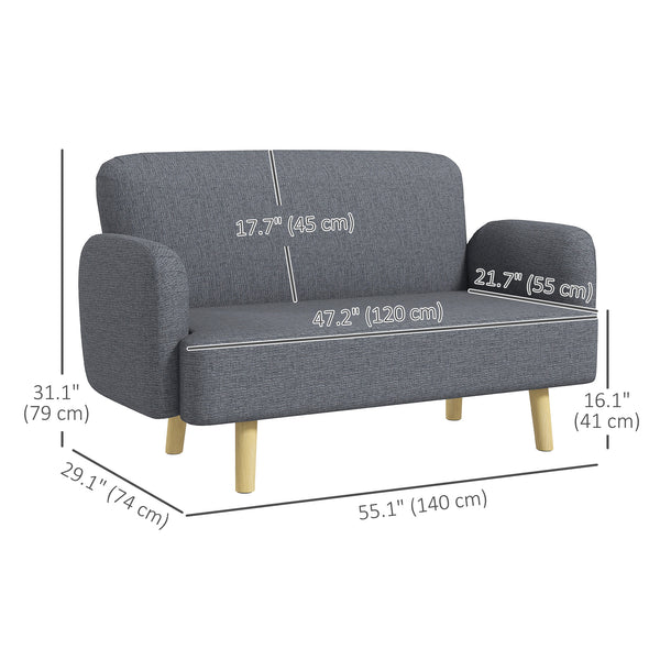 2 seater sofa in velvet fabric with padding, gray