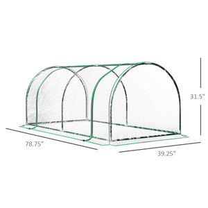 Portable mini greenhouse with zippered doors