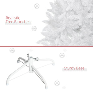 4ft White Artificial Christmas Tree with Realistic Pine Branches and Automatic Opening