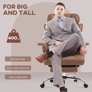 Massage office chair with 6-point vibration, brown