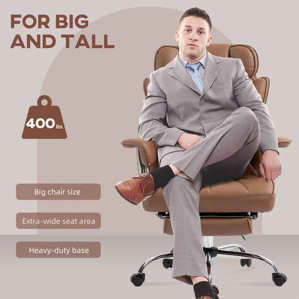 Massage office chair with 6-point vibration, brown