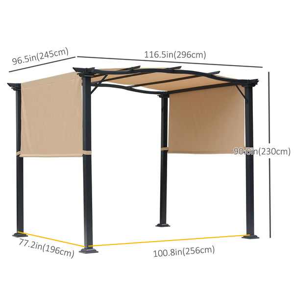 8 x 10 pergola with two adjustable side awnings 