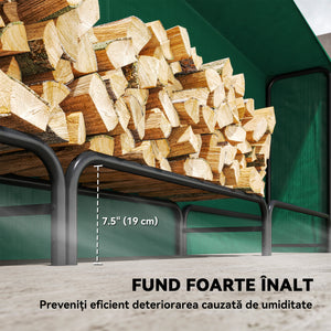 10 ft. firewood rack with cover and 660 lb. capacity