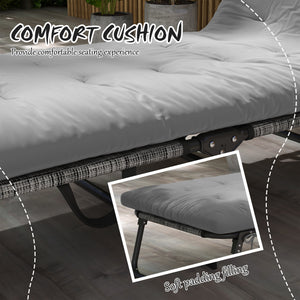 Set of 2 Folding Sun Loungers, Adjustable Backrest, Sun Lounger with Cushion, Side Pocket, Headrest, Grey