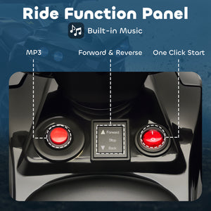 6V Electric Mountain Bike with Music and LED Headlights, Black