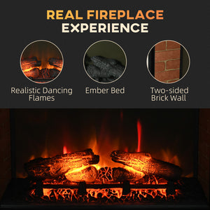 27-inch 1400W Built-in Electric Fireplace, Black