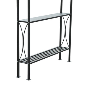Two-tier barbecue gazebo with shelf, brown 