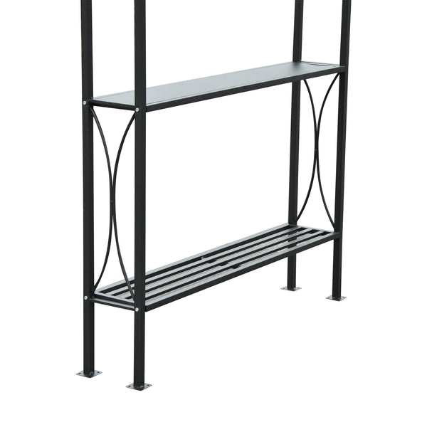 Two-tier barbecue gazebo with shelf, brown 