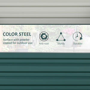Raised planter made of galvanized steel, green 