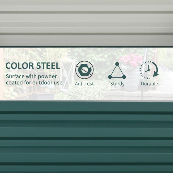 Raised planter made of galvanized steel, green 