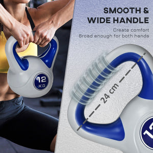 26 lb kettlebell with wide handle and stable base – Dark blue and gray