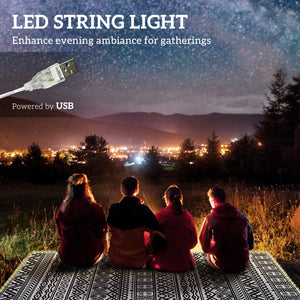 Outdoor Rug with USB Lights, Reversible, with Carry Bag, 3.66 m x 2.74 m