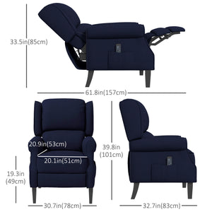 Blue Reclining Massage Chair with Lift Back