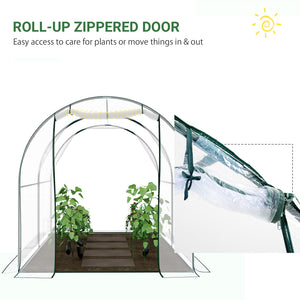 6.6' x 8.2' x 6.6' Tunnel Greenhouse, Garden Plant Shelter, Grow Tent with Roll-up Door, Clear