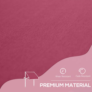 6.6'x5' Manual Retractable Patio Awning Sun Shelter Window Door Deck Canopy, Water Resistant UV Protector, Wine Red