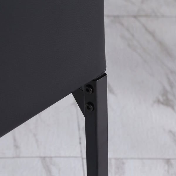 Set of 6 Modern Dining Chairs, High Back Tufted, Padded Seat, Steel Legs, Black