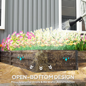 Steel Raised Bed, Set of 5 Large Planters 2.4 x 2.4 x 30 cm, Dark Grey