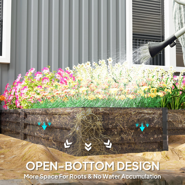 Steel Raised Bed, Set of 5 Large Planters 2.4 x 2.4 x 30 cm, Dark Grey