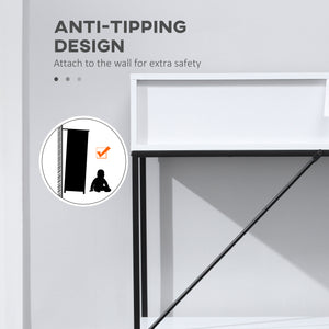 Modern console table with 2 drawers, 2 tiers with storage shelf, white