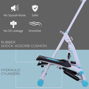 Height-adjustable stepper with LCD display, turquoise