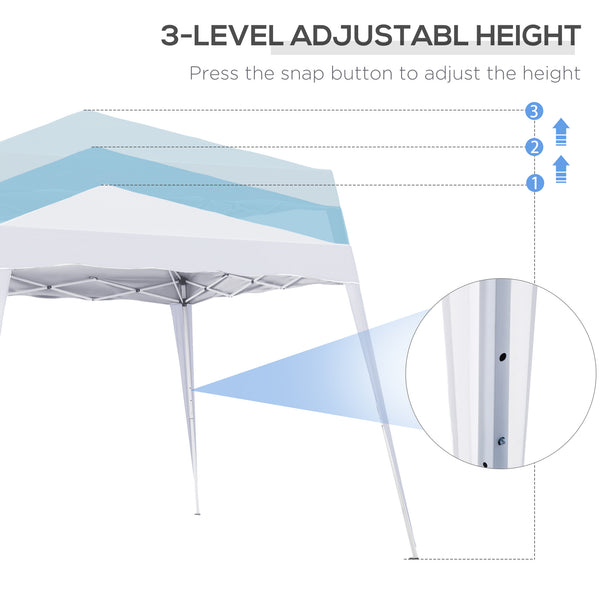 8 x 8 Folding Awning with Carry Bag, White