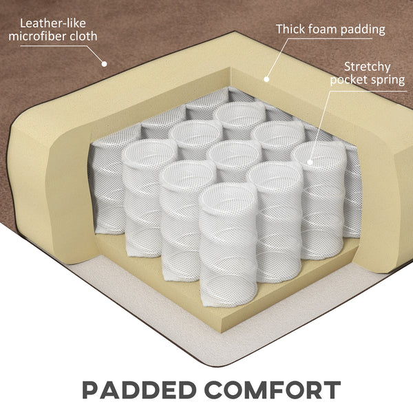 Manual Recliner with Vibration Massage, Side Pockets, in Microfiber, Brown