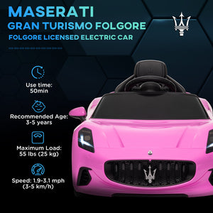 Maserati Gran Turismo 12V Licensed with Remote Control, Pink