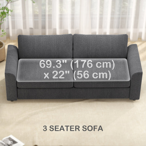 3-seater sofa with pocket springs and 2 decorative cushions, dark grey