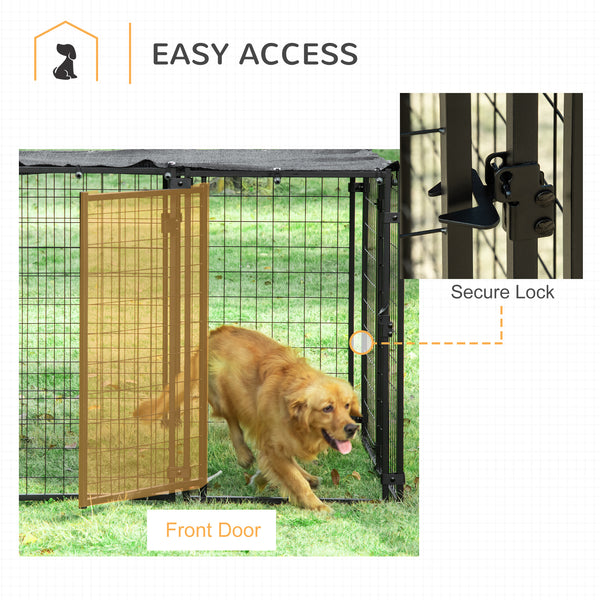 Lockable Outdoor Enclosure with Roof, Black
