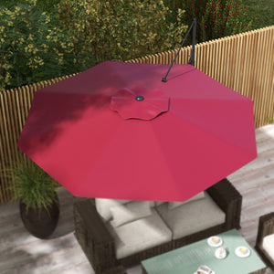 3m hanging aluminum cantilever parasol with 360° rotation, crank, tilt, cross base, red