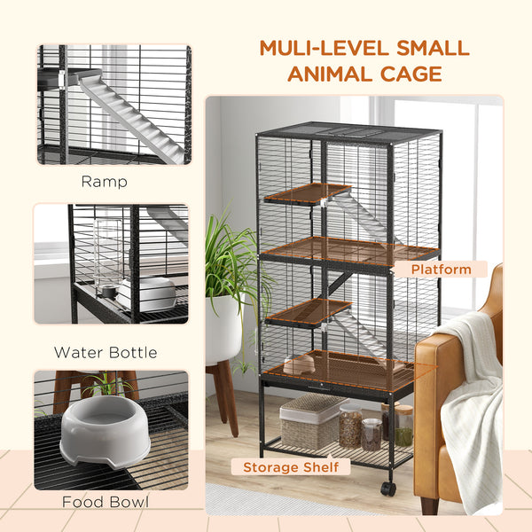 Rolling cart with removable tray and storage shelf