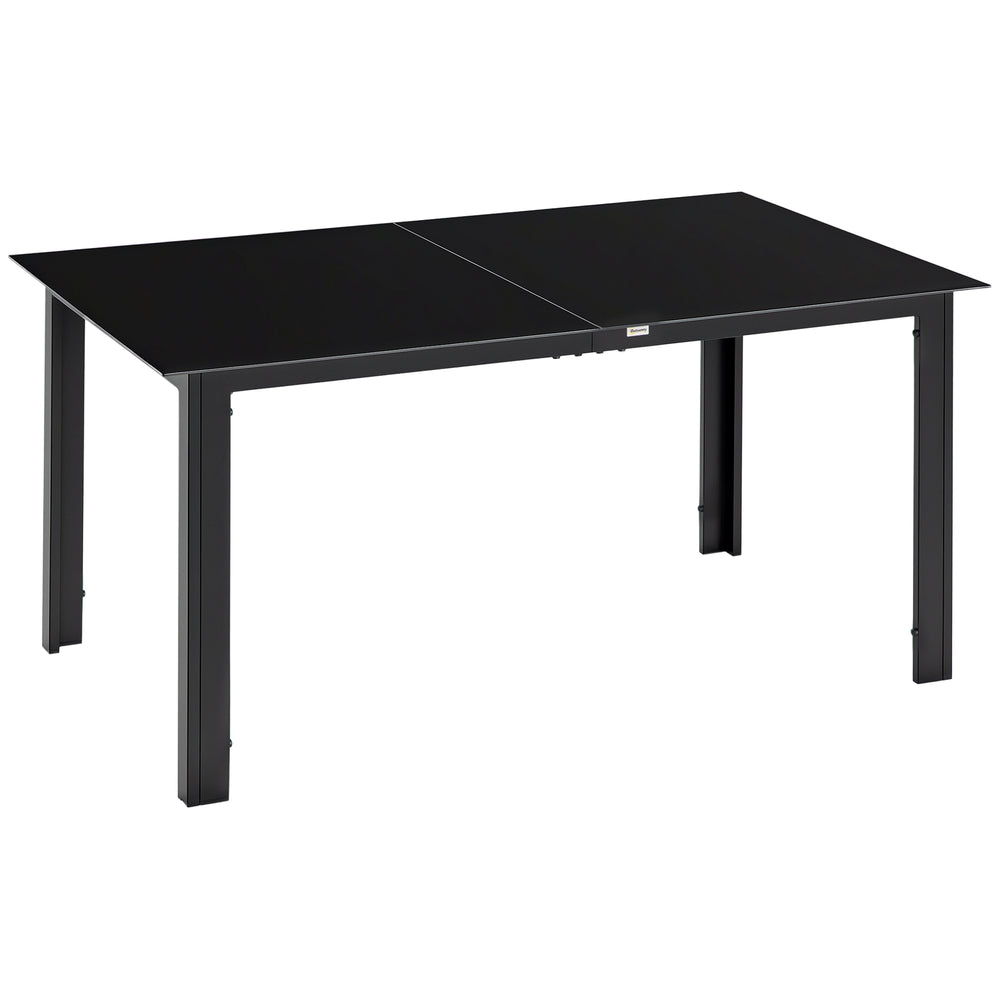 Rectangular black aluminum garden table