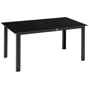 Rectangular black aluminum garden table