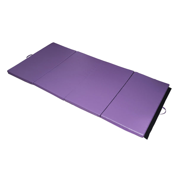 1.22m x 2.42m x 5cm Folding Gym Mat with Carry Handles, Purple