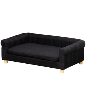 Modern Pet Sofa for Medium or Large Pets with Removable Seat Cushion, Black