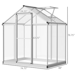 Garden greenhouse with polycarbonate panels