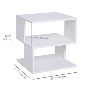 Lightweight, white bedside/side table