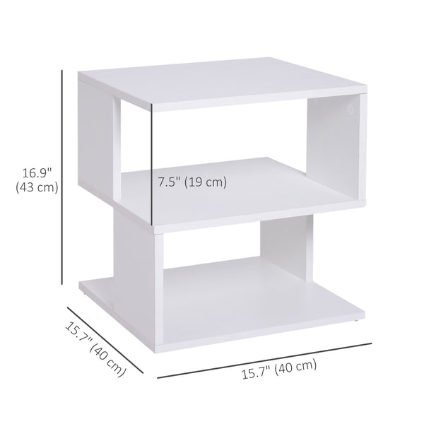 Lightweight, white bedside/side table
