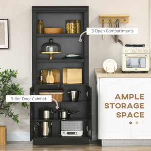 Kitchen sideboard with adjustable shelves, black