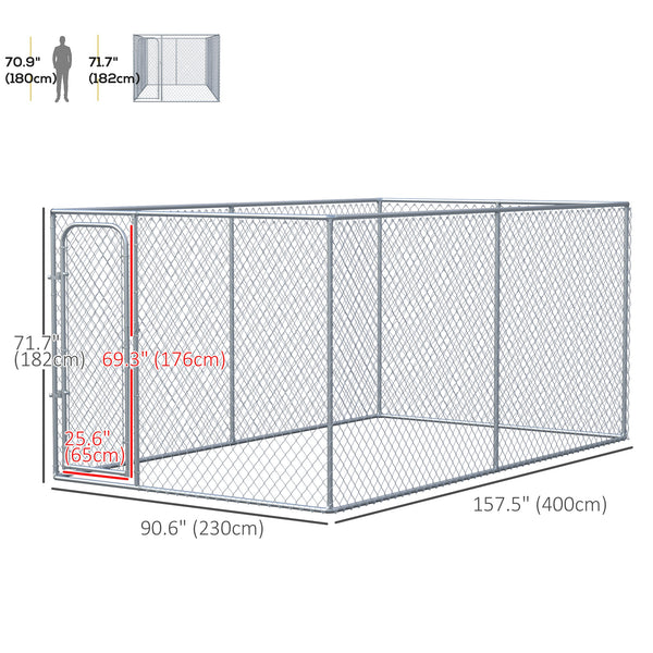Dog park with galvanized steel frame